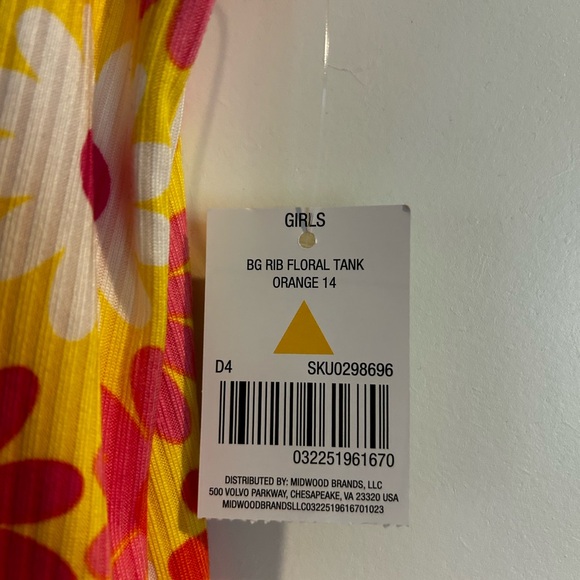 Source Unknown Yellow Pink Fitted Sleeveless Tank Top - Picture 2 of 2